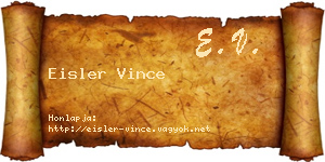 Eisler Vince névjegykártya
